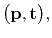 $\displaystyle \big(\mathbf{p},\mathbf{t}\big),$