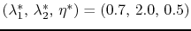 $ (\lambda_1^\ast,\,\lambda_2^\ast,\,\eta^\ast)=(0.7,\,2.0,\,0.5)$